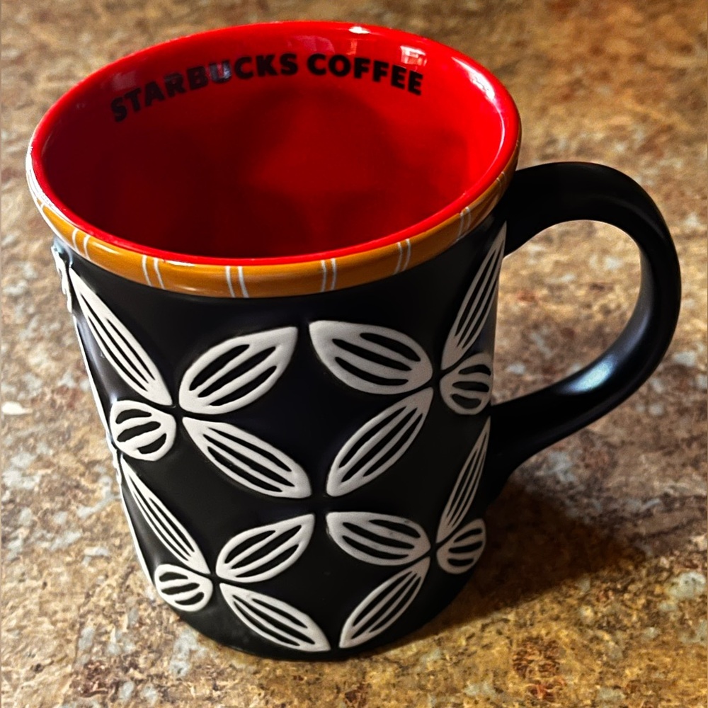 Starbucks Ceramic Bone China Coffee Tea Cup Mug Black White Dining Like New